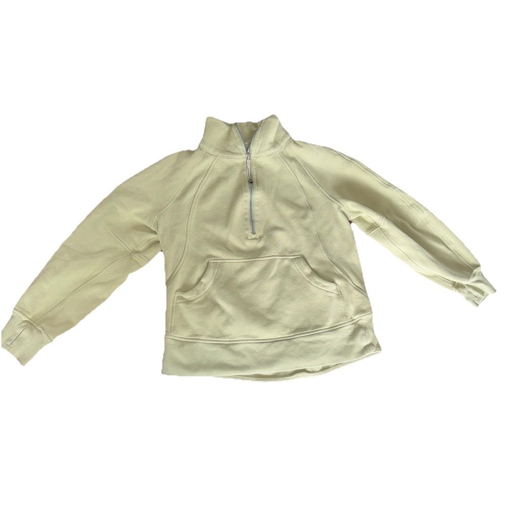 Lululemon Scuba Oversized Half-Zip Funnel Neck Tan Khaki Green XS/S Sweatshirt
